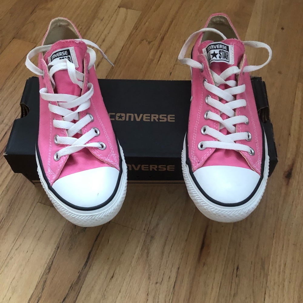 Hot pink converse tennis worn one time.
